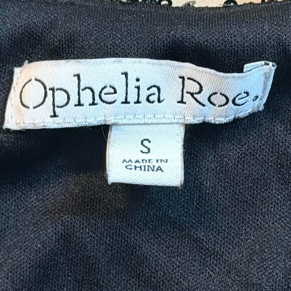 Ophelia Roe flashy sequined elegant black short sleeve midi dress SIZE SMALL - Picture 11 of 13